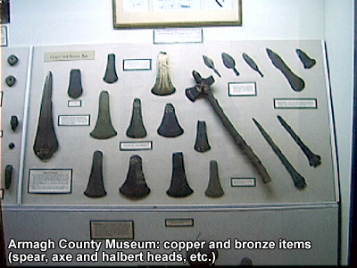 Bronze-age pots in Armagh County Museum.