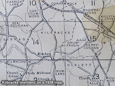 The townland of kilbracks on a 1938 map.