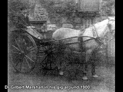Dr Gilbert Marshall and gig around 1900.