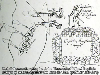 Battle illustration by John Thomas in 1593. Crown Copyright.