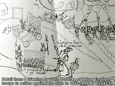 Battle illustration by John Thomas in 1593. Crown Copyright.